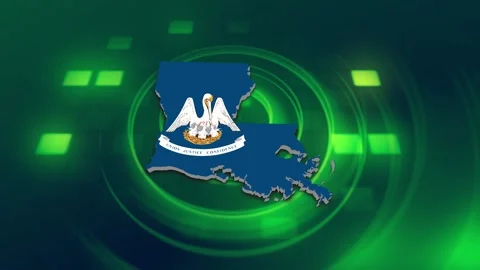 Louisiana State Map and Flag Background Stockbeeldmateriaal 344648097