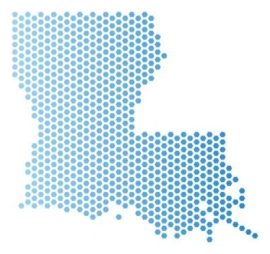 Louisiana State Map Hex-Tile Scheme Ilustração Stock