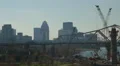 Louisville Downtown Bridge Construction and Skyline 1 HD Footage