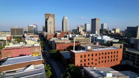 Louisville kentucky aerial of skyline Stock Footage