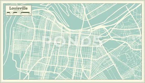 Louisville Kentucky USA City Map in Retro Style. Outline Map. Stock Illustrationen