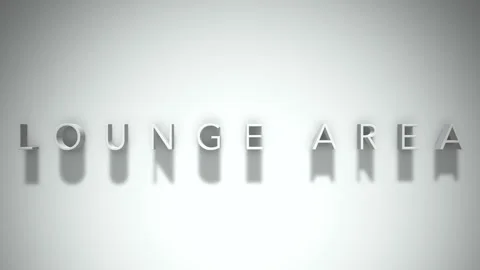 Lounge area 3D title animation with shadows on a white background Stock Footage 297273360