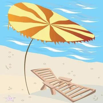 Lounge on the beach Lounge on the beach, vector summer scene Copyright: xZ... Stock Photos