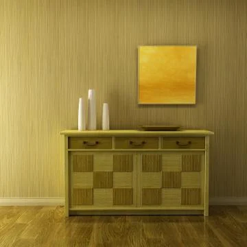 Lounge room with cupboard Stock Illustration