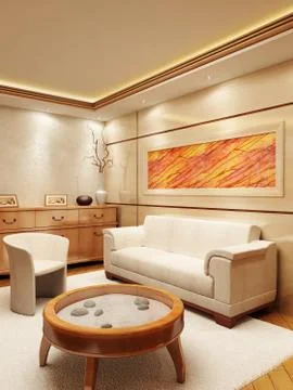 Lounge room interior Stock Illustration