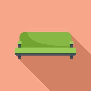 Lounge sofa icon flat vector. Room furniture Stock Illustration