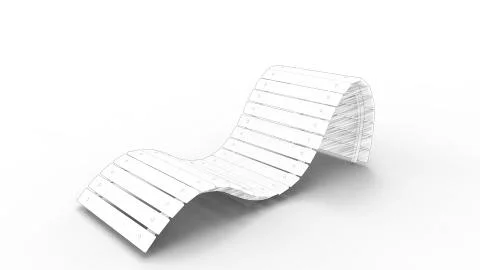 Lounge sunbed 3d renderingisolated in white background Stock Illustration