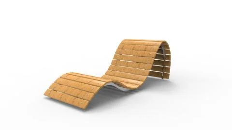 Lounge sunbed 3d renderingisolated in white background Stock Illustration
