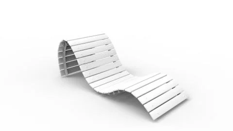 Lounge sunbed 3d renderingisolated in white background Stock Illustration