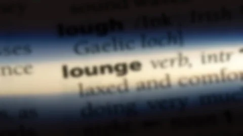 Lounge word in a dictionary. Stock Footage 99562981