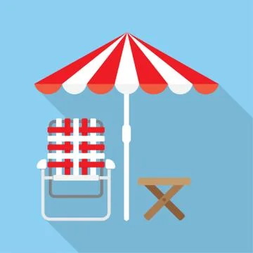 Lounger Beach Sunbed Stock Illustration