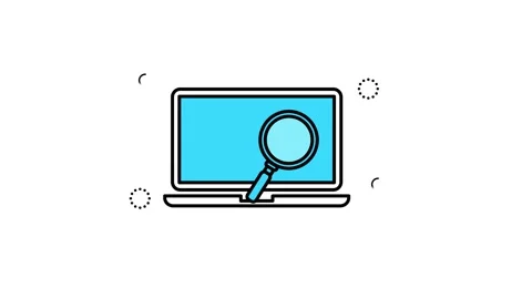 Lounging screen on PC animation isolated on white background Video stock 320473687