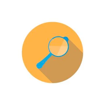 Loupe Flat Icon With Long Shadow. Medical Flat Icons. Stock Illustration