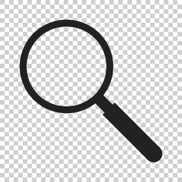Loupe icon vector. Magnifier in flat style. Search sign concept. Stock Illustration
