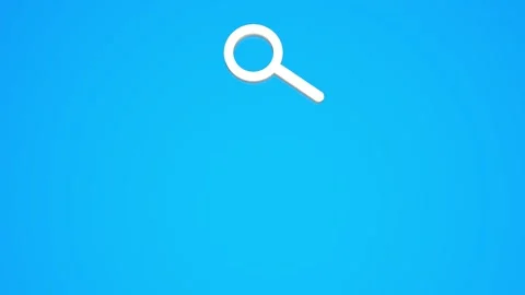Loupe magnifier on a blue background. Finding information with a magnifying Stock Footage 178560876