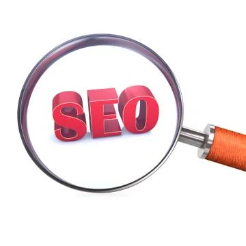 Loupe with seo Stock Illustration