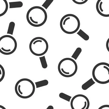 Loupe sign icon seamless pattern background. Magnifier vector illustration on Stock Illustration