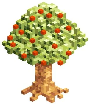 Loupoli apple tree simplified graphics, tree in summer Stock Illustration