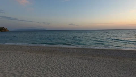 Lourdas Beach with Calm Waters in Summer Kefalonia Greece Stock Footage 345371437