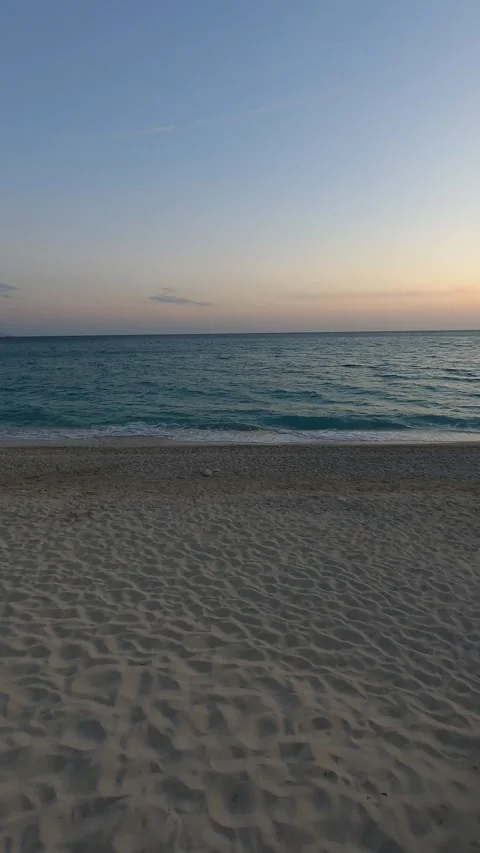Lourdas Beach with Calm Waters in Summer Kefalonia Greece Stock Footage 345371441