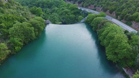 Louros river barrage Stock Footage 134798939