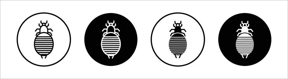 Louse flat line icon set. Louse Thin line illustration vector Stock Illustration