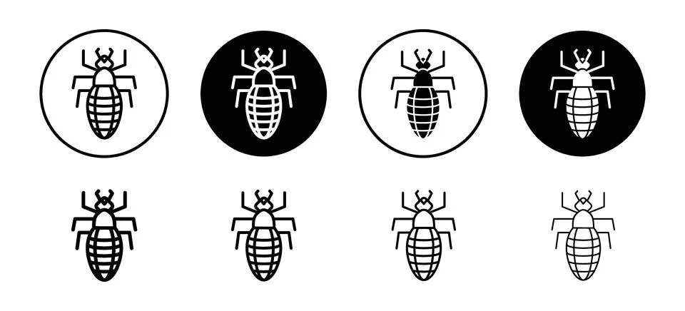 Louse vector icon set collection. Louse Outline flat Icon. Stock Illustration