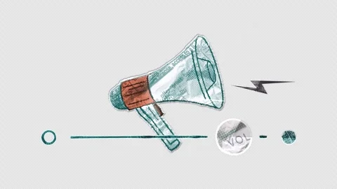 Louspeaker Volume-up collage papercut element Video stock 305750942