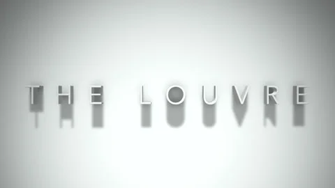 The Louvre 3D title animation with shadows on a white background Stock Footage 296002267
