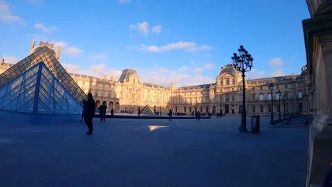 Louvre Hyperlapse Stock Footage 126442546