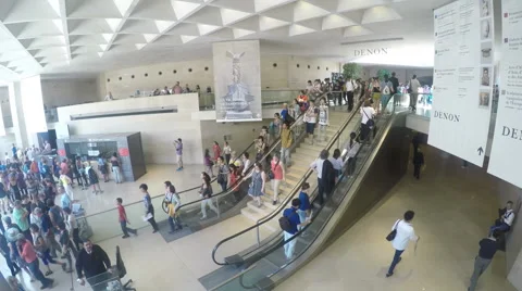 The Louvre From Inside in Wideshot Stock Footage 52315505