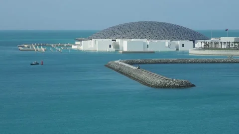 Louvre Museum in Abu Dhabi, UAE Stock Footage 85964858