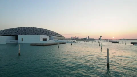 Louvre Museum in Abu Dhabi, UAE Stock Footage 85965675