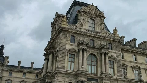 The Louvre Museum is one of the largest and most popular art museums in Paris Stock Footage 154792580
