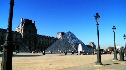 Louvre Museum, Paris Stock Footage 799355