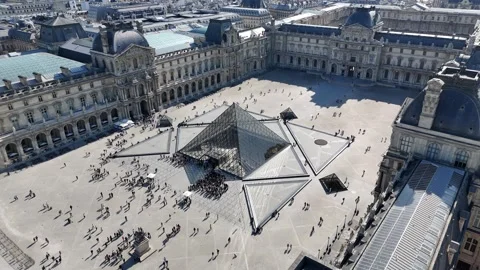 Louvre Museum At Paris Ile De France In France. Stock Footage 309386101