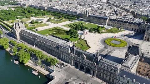 Louvre Museum At Paris In Ile De France France. Stock Footage 312135606