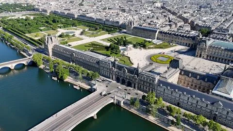Louvre Museum At Paris Ile De France In France. 写真素材