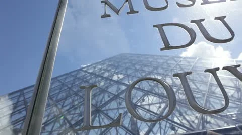Louvre museum plaque Stock Footage 12569005