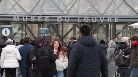 Louvre museum staff continue strike over working conditions, París, FR - 17 Dec  Stock Footage 323935704