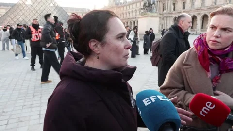 Louvre Museum workers call for radical change in working conditions, París, FR - Stock Footage 323718034