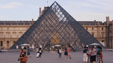 The Louvre Pairs Stock Footage 97029452