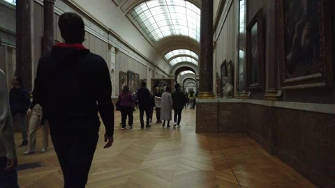 The Louvre, Paris: interior Stock Footage 230023250