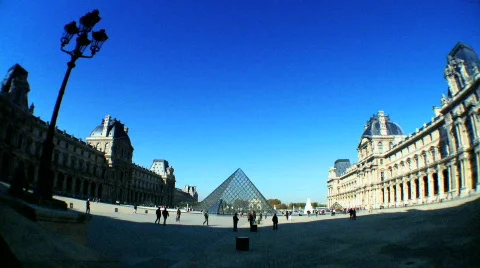 Louvre, Paris Time-lapse Stock Footage 799282