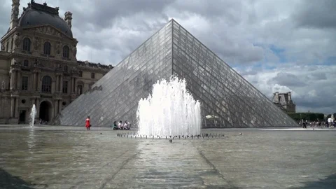 The Louvre Pyramid Stock Footage 127447469