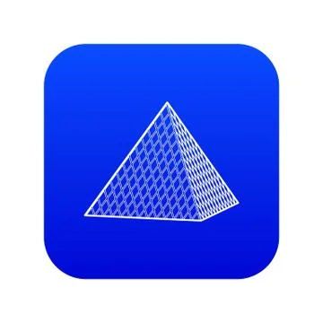 Louvre pyramid icon blue vector 스톡 일러스트