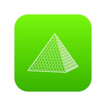 Louvre pyramid icon green vector Illustrazione stock