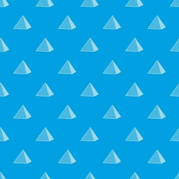 Louvre pyramid pattern seamless blue イラスト素材