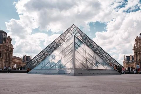 The Louvre Pyramids 库存照片