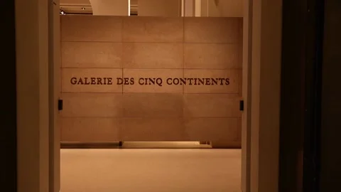 The Louvre reopens the Five Continents Gallery with revamped security measures,  Stock Footage 322183173